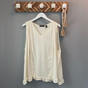Du Jour ivory sleeveless blouse Size 3X